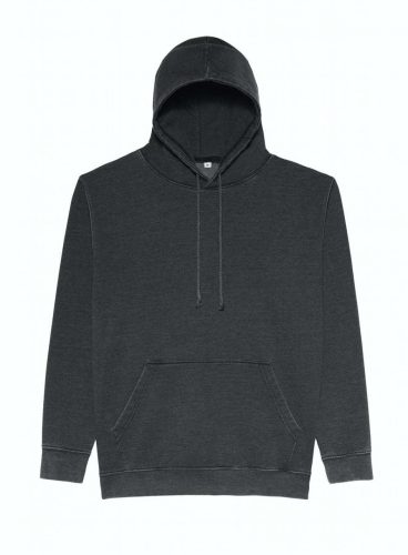 Mosott hatású kapucnis pulóver, Just Hoods AWJH090, Washed Jet Black-2XL