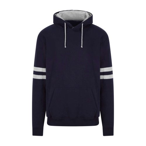 Vastag pulóver kapucnival, Just Hoods AWJH103, kenguruzsebbel, New French Navy/Heather Grey-2XL