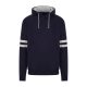 Vastag pulóver kapucnival, Just Hoods AWJH103, kenguruzsebbel, New French Navy/Heather Grey-3XL