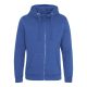 Cipzáros kapucnis vastag pulóver, Just Hoods AWJH150, osztott kenguruzsebbel, Royal Blue-2XL