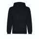 Organikus kapucnis pulóver, Just Hoods AWJH201, Deep Black-2XL