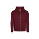 Organikus kapucnis cipzáras pulóverJust Hoods AWJH250, Burgundy-2XL