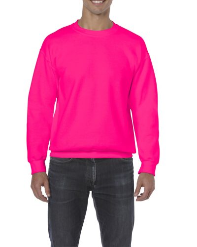 Gildan GI18000, unisex kereknyakú pulóver, Safety Pink-M