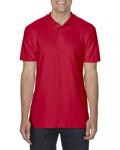 softstyle Gildan GI64800, Dupla piké galléros póló, Red-3XL