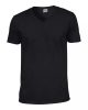 Gildan softstyle, GI64V00, fit szabású V-nyakú pamut póló,Black-2XL