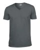 Gildan softstyle, GI64V00, fit szabású V-nyakú pamut póló,Charcoal-2XL