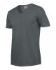 Gildan softstyle, GI64V00, fit szabású V-nyakú pamut póló,Charcoal-2XL