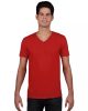 Gildan softstyle, GI64V00, fit szabású V-nyakú pamut póló,Red-2XL