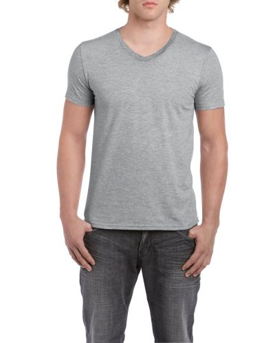 Gildan softstyle, GI64V00, fit szabású V-nyakú pamut póló,RS Sport Grey-XL