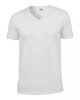 Gildan softstyle, GI64V00, fit szabású V-nyakú pamut póló,White-2XL