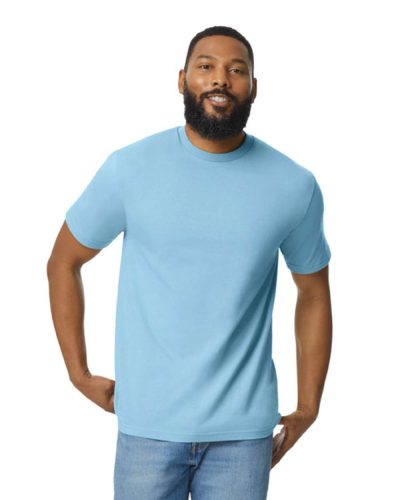 Gildan softstyle pamut póló, GI65000, környakas, Light Blue-2XL