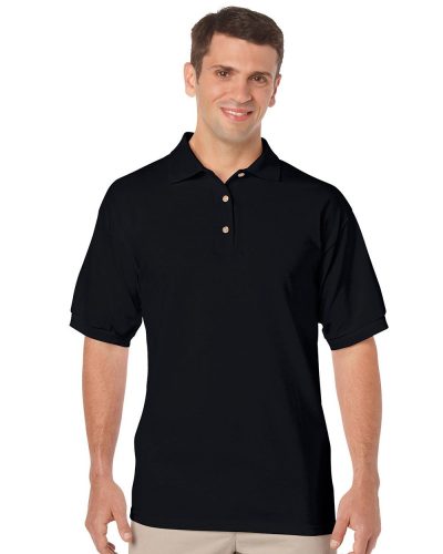 Galléros póló, Gildan GI8800, jersey kötésű dryblend, Black-2XL