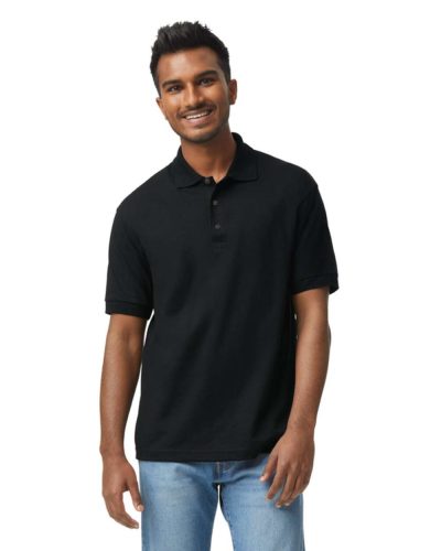 Galléros póló, Gildan GI8800, jersey kötésű dryblend, Black-3XL