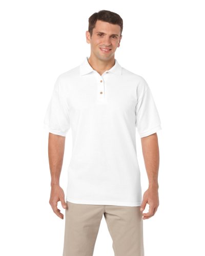 Galléros póló, Gildan GI8800, jersey kötésű dryblend, White-2XL