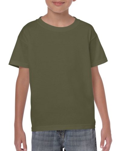 Gildan gyerek póló, GIB5000, laza szabású, Military Green-XL