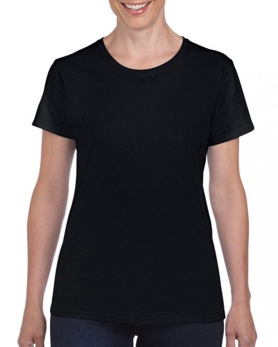 Gildan heavy GIL5000, rövid ujjú környakas Női pamut póló, Black-XL