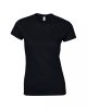 Softstyle Női póló, Gildan GIL64000, kereknyakú, rövid ujjú, Black-L