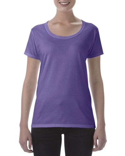 Mély nyakkivágású softstyle Női póló, Gildan GIL64550, rövid ujjú, Heather Purple-S