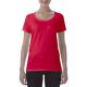 Mély nyakkivágású softstyle Női póló, Gildan GIL64550, rövid ujjú, Red-S