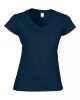 Softstyle V-nyakú Női pamut póló, Gildan GIL64V00, Navy-2XL