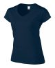 Softstyle V-nyakú Női pamut póló, Gildan GIL64V00, Navy-2XL