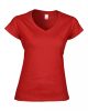 Softstyle V-nyakú Női pamut póló, Gildan GIL64V00, Red-L