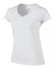 Softstyle V-nyakú Női pamut póló, Gildan GIL64V00, White-2XL