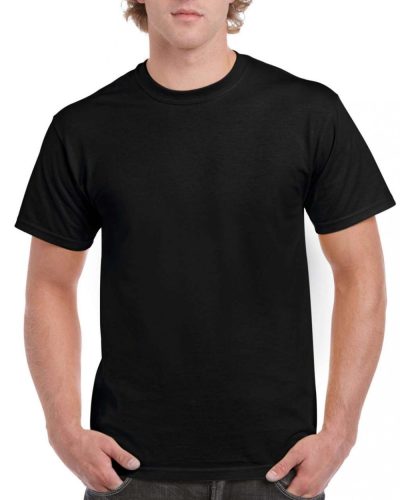 Gildan hammer pamut póló, GIH000, rövid ujjú, környakas, Black-2XL