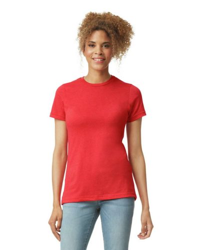 Gildan Softstyle környakas Női póló, GIL67000, rövid ujjú, Red Mist-2XL