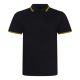 Sztrecs rövid ujjú galléros férfi póló, Just Polos JP003, Black/Yellow-XL