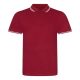 Sztrecs rövid ujjú galléros férfi póló, Just Polos JP003, Red/White-2XL