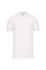 Kariban organikus férfi galléros piké pamut póló KA2025, White-M