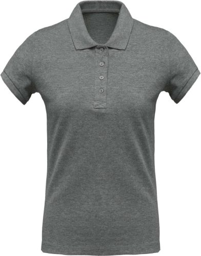 Kariban Női organikus rövid ujjú galléros piké póló KA210, Grey Heather-XS