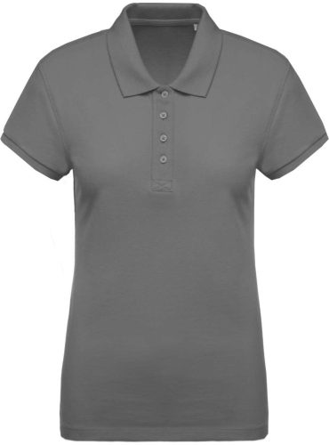 Kariban Női organikus rövid ujjú galléros piké póló KA210, Storm Grey-2XL