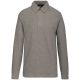 Kariban vastag hosszú ujjú férfi galléros póló KA221, Stone Grey Heather/Dark Grey-XL