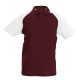 Kariban baseball férfi galléros rövid ujjú piké póló KA226, Bordeaux/White-M