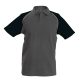 Kariban baseball férfi galléros rövid ujjú piké póló KA226, Slate Grey/Black-3XL