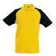 Kariban baseball férfi galléros rövid ujjú piké póló KA226, Yellow/Black-S