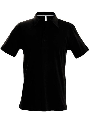 Kariban férfi rövid ujjú galléros piké póló KA241, Black-L