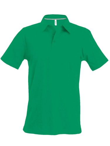 Kariban férfi rövid ujjú galléros piké póló KA241, Kelly Green-2XL