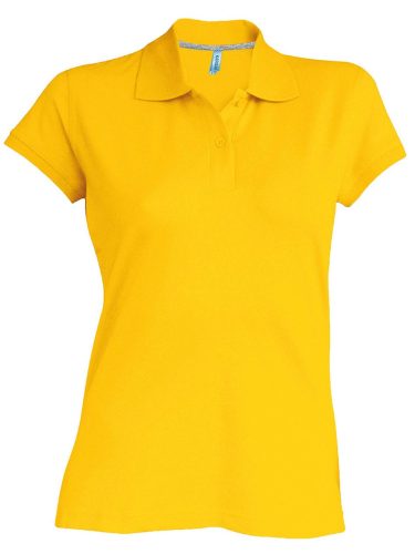 Kariban rövid ujjú galléros Női piké póló KA242, Yellow-S