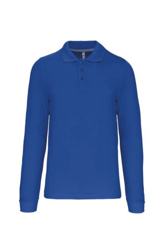 Kariban férfi hosszú ujjú galléros piké póló KA243, Light Royal Blue-3XL