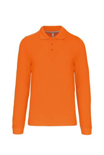 Kariban férfi hosszú ujjú galléros piké póló KA243, Orange-3XL