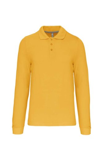 Kariban férfi hosszú ujjú galléros piké póló KA243, Yellow-3XL