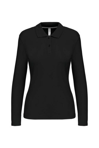 Kariban hosszú ujjú galléros Női piké póló KA244, Black-2XL