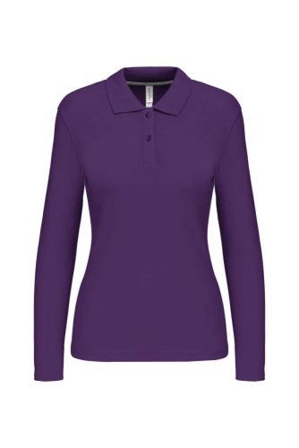 Kariban hosszú ujjú galléros Női piké póló KA244, Purple-3XL