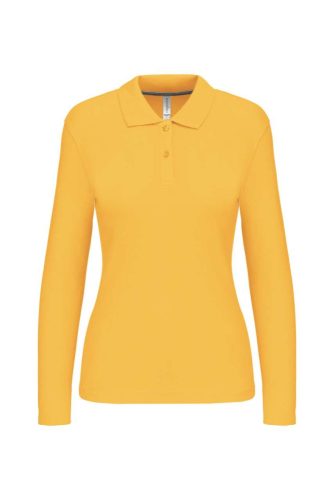 Kariban hosszú ujjú galléros Női piké póló KA244, Yellow-2XL