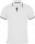 Kariban férfi galléros piké póló, kontrasztcsíkos szélekkel KA245, White/Navy-3XL
