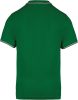 Kariban kontrasztcsíkos férfi rövid ujjú galléros piké póló KA250, Kelly Green/Light Grey/White-2XL