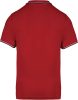 Kariban kontrasztcsíkos férfi rövid ujjú galléros piké póló KA250, Red/Navy/White-2XL